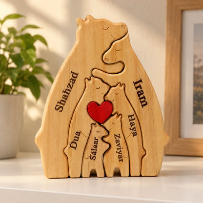situation — Puzzle Famiglia di Orsi in Legno Personalizzato