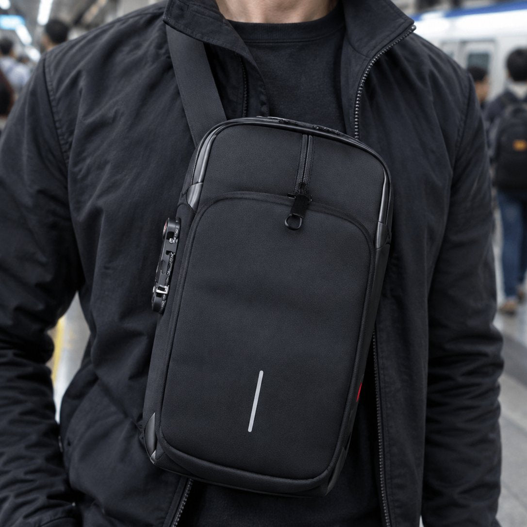 packshot — Borsa a Tracolla Antifurto con Lucchetto a Combinazione