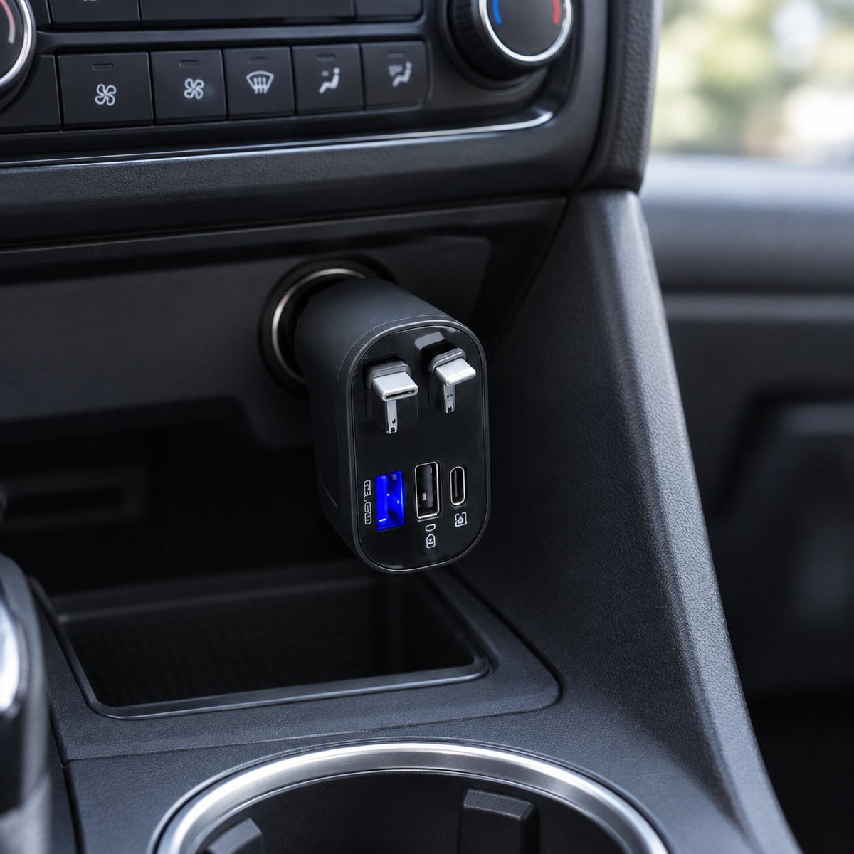 situation — Caricatore Auto Retrattile 4 in 1 – Cavi Type-C e Lightning Integrati