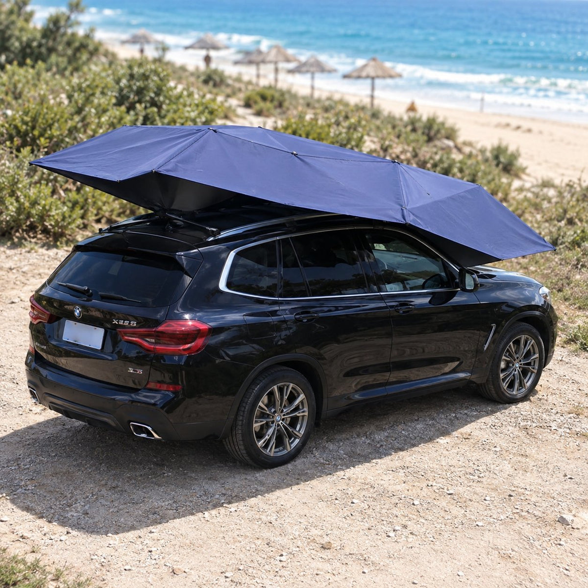 situation — Ombrellone Parasole per Auto 2,4 × 5 m con Telecomando