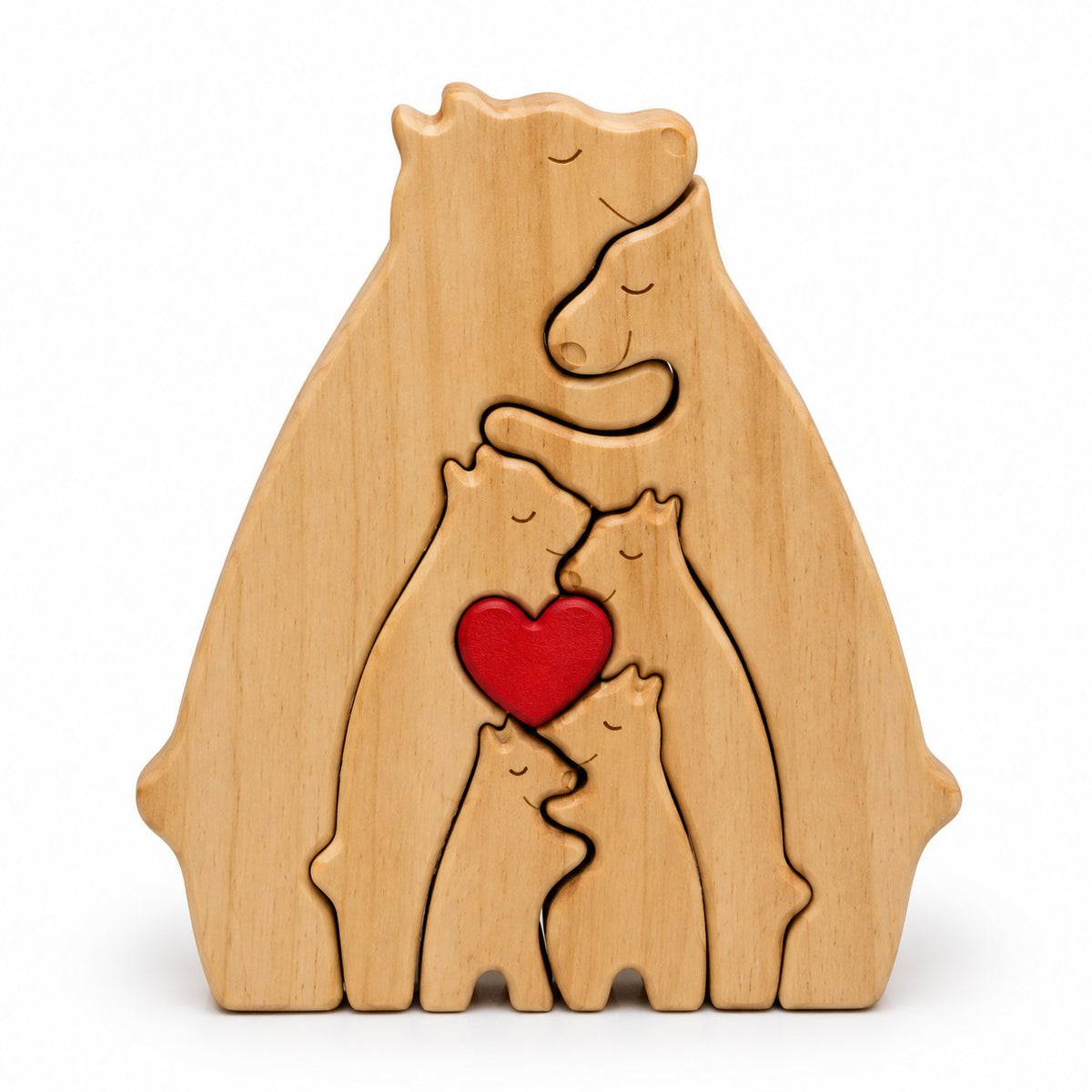 packshot — Puzzle Famiglia di Orsi in Legno Personalizzato