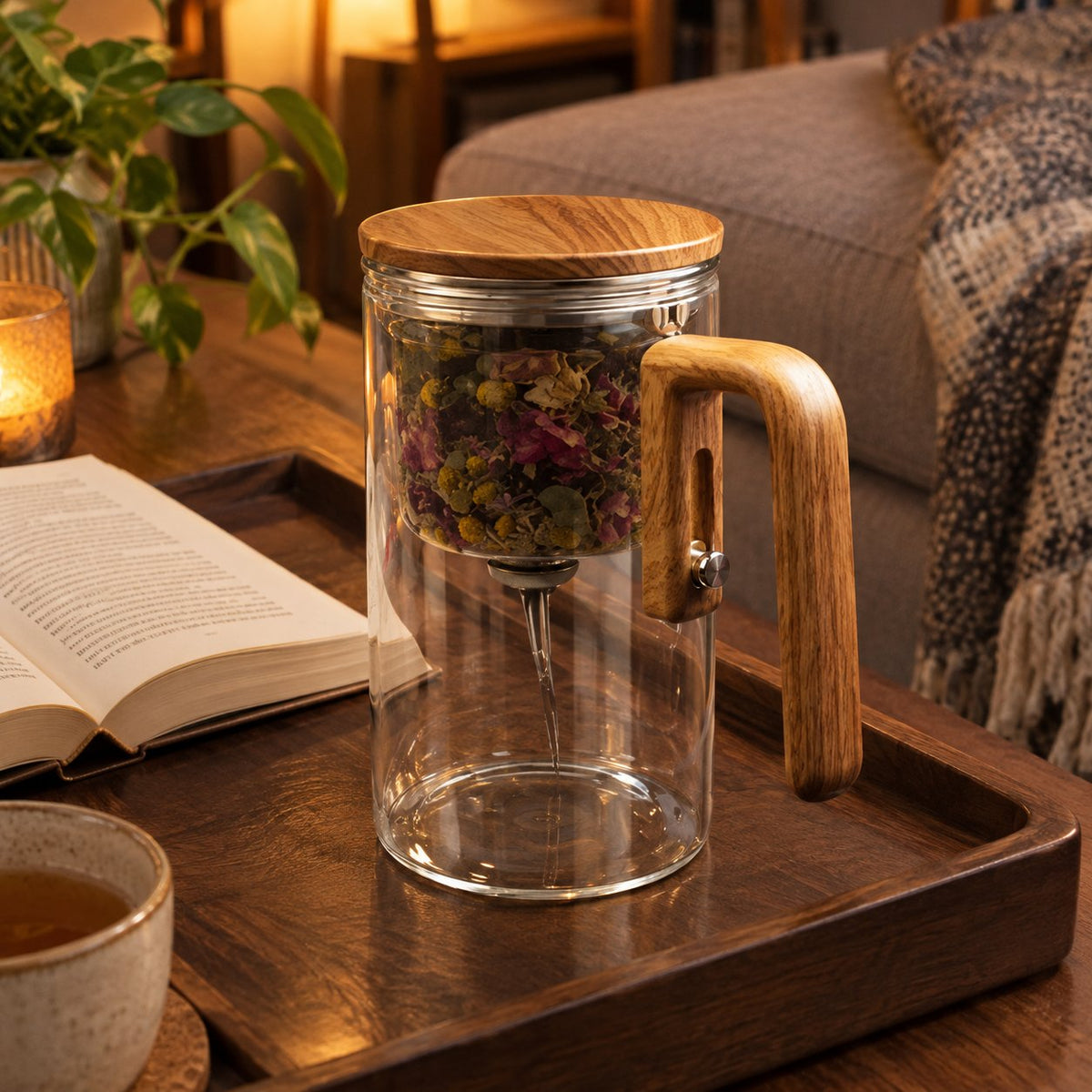 situation — Teiera Magnetica™ in vetro borosilicato con infusore e manico in legno