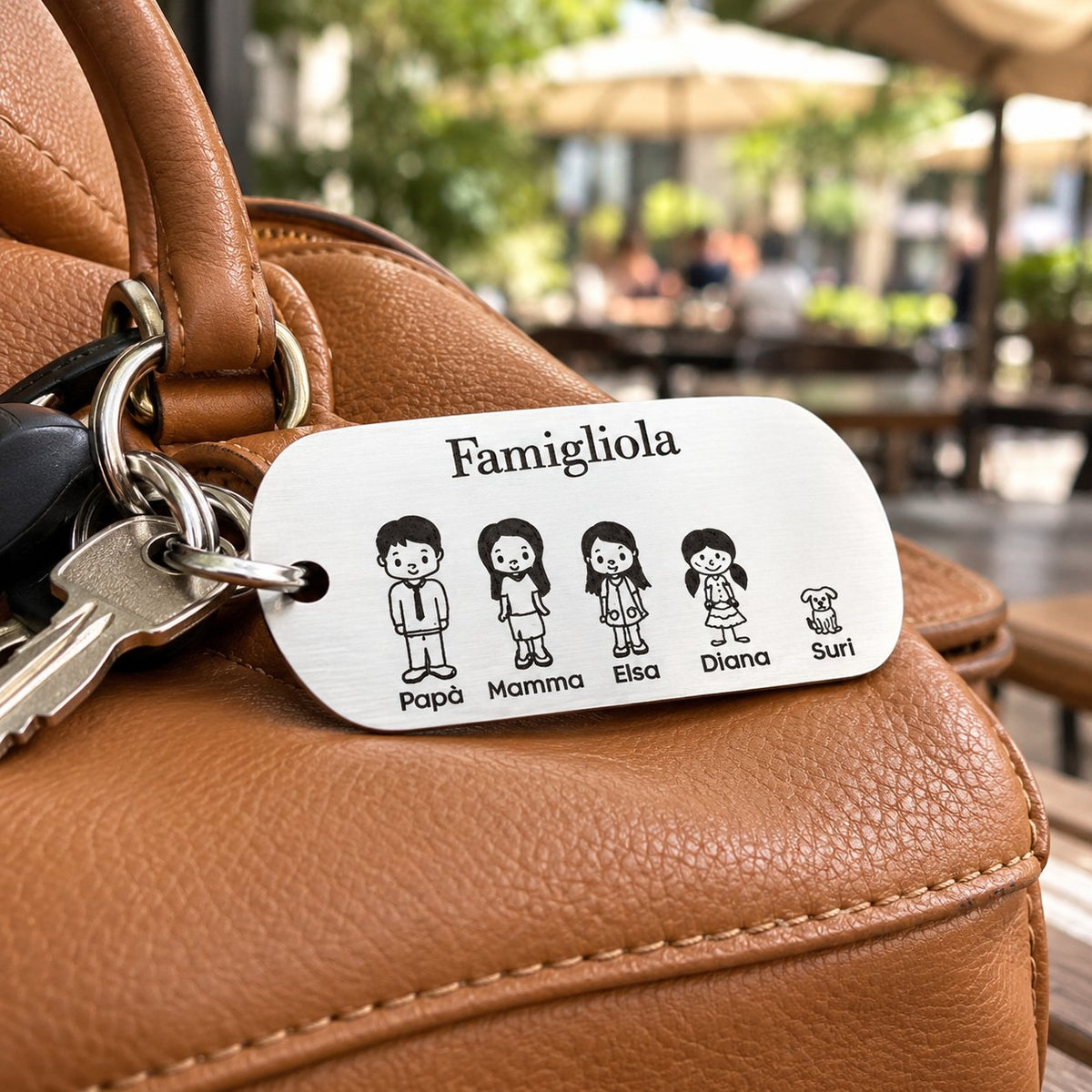 situation — Portachiavi Famiglia Personalizzato – Inciso con i Nomi dei Tuoi Cari