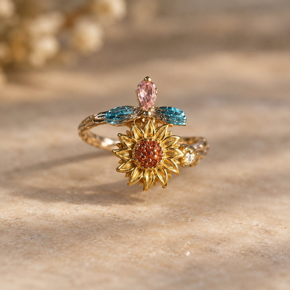 situation — Anello Girasole con Ape Girevole – Taglia Unica Regolabile