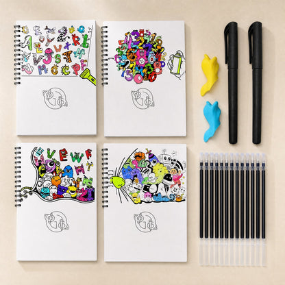 situation — Quaderni di Calligrafia Riutilizzabili con Scanalature – Set da 4
