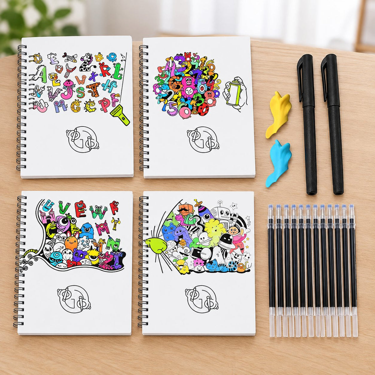 situation — Quaderni di Calligrafia Riutilizzabili con Scanalature – Set da 4