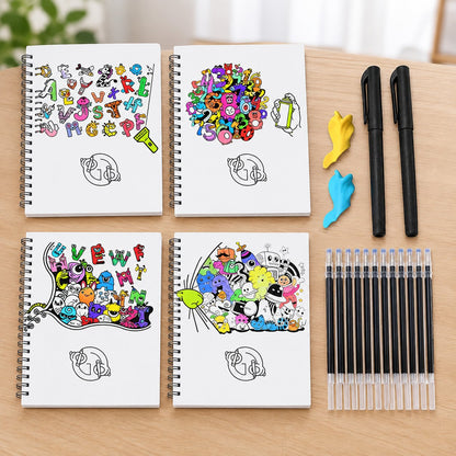 situation — Quaderni di Calligrafia Riutilizzabili con Scanalature – Set da 4