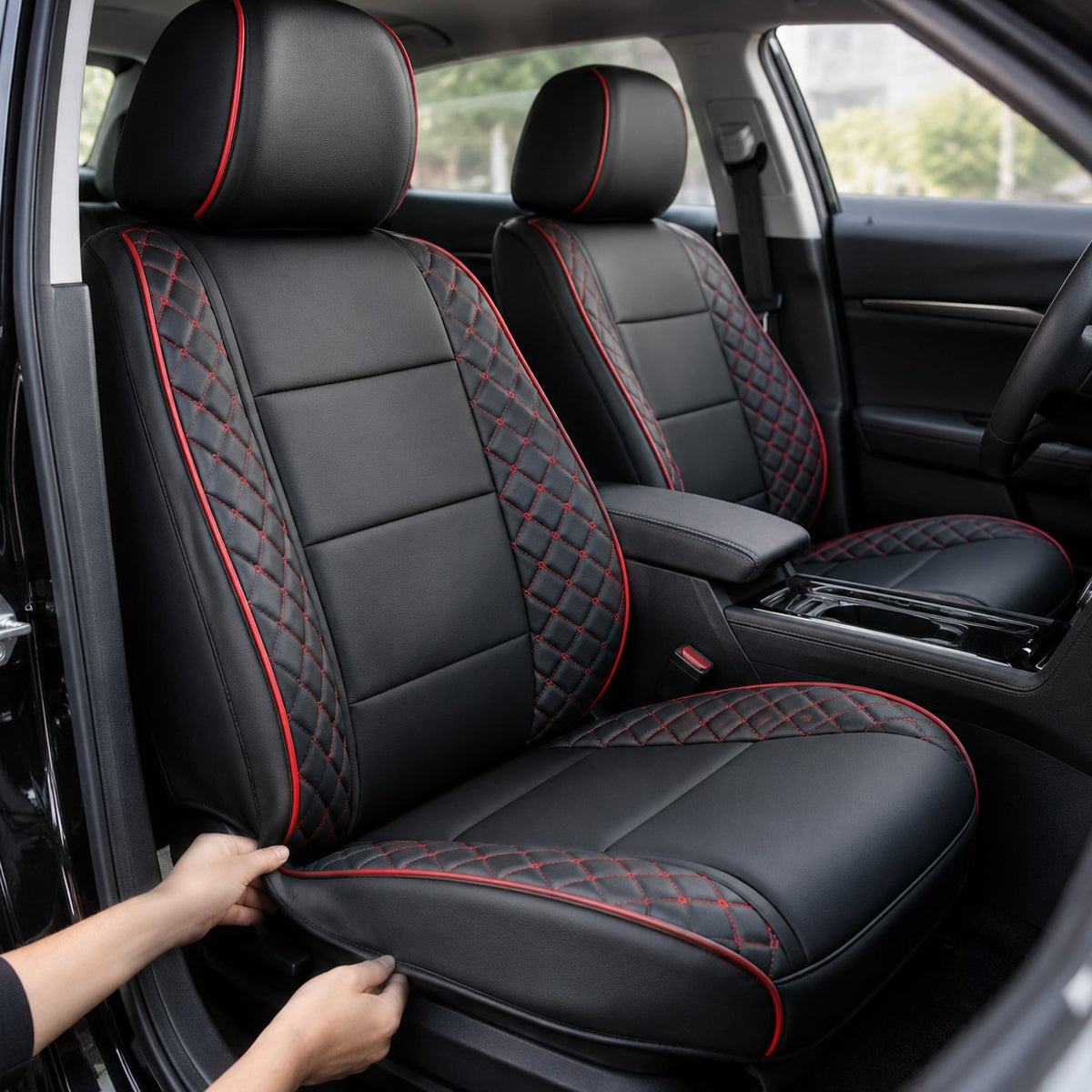 situation — Set Coprisedili Auto in Pelle Premium – 9 Pezzi