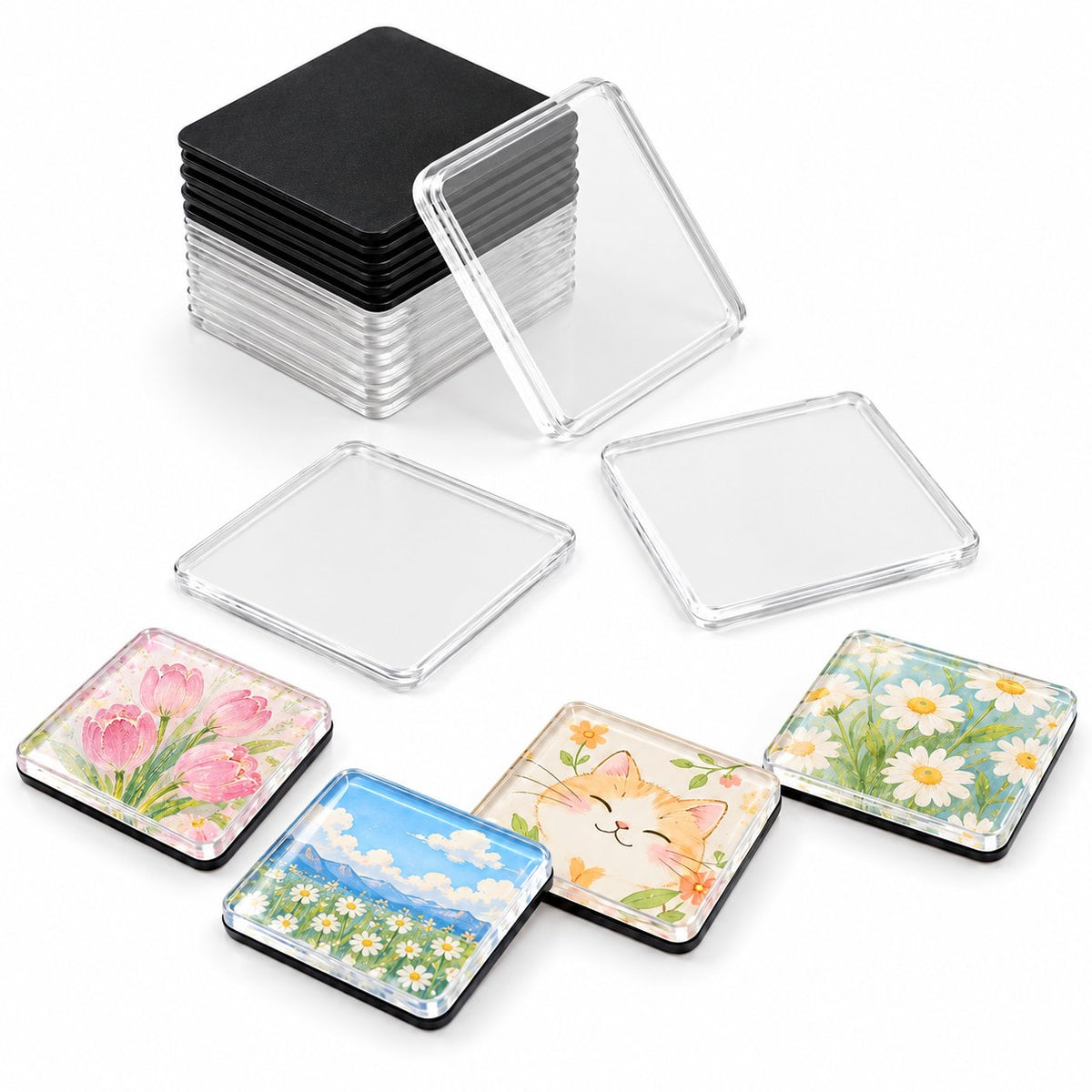 packshot — Magneti in Acrilico Fai da Te – I Disegni dei Tuoi Bambini, Lucidi come Vetro sul Frigo
