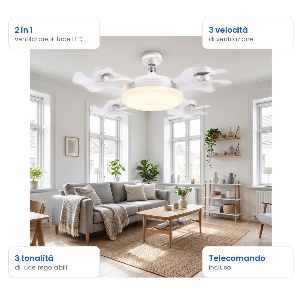 Ventilatore da soffitto LED Cortano