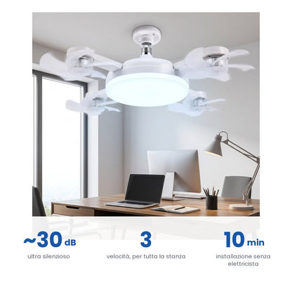 Ventilatore da soffitto LED Cortano