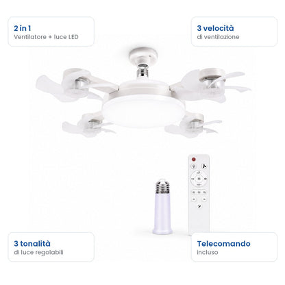 Ventilatore da soffitto LED Cortano